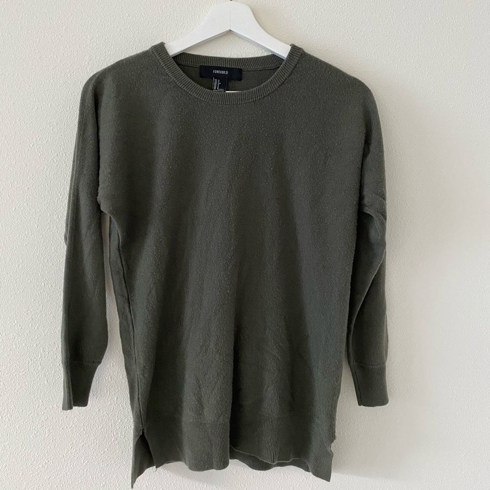 Green cotton sweater